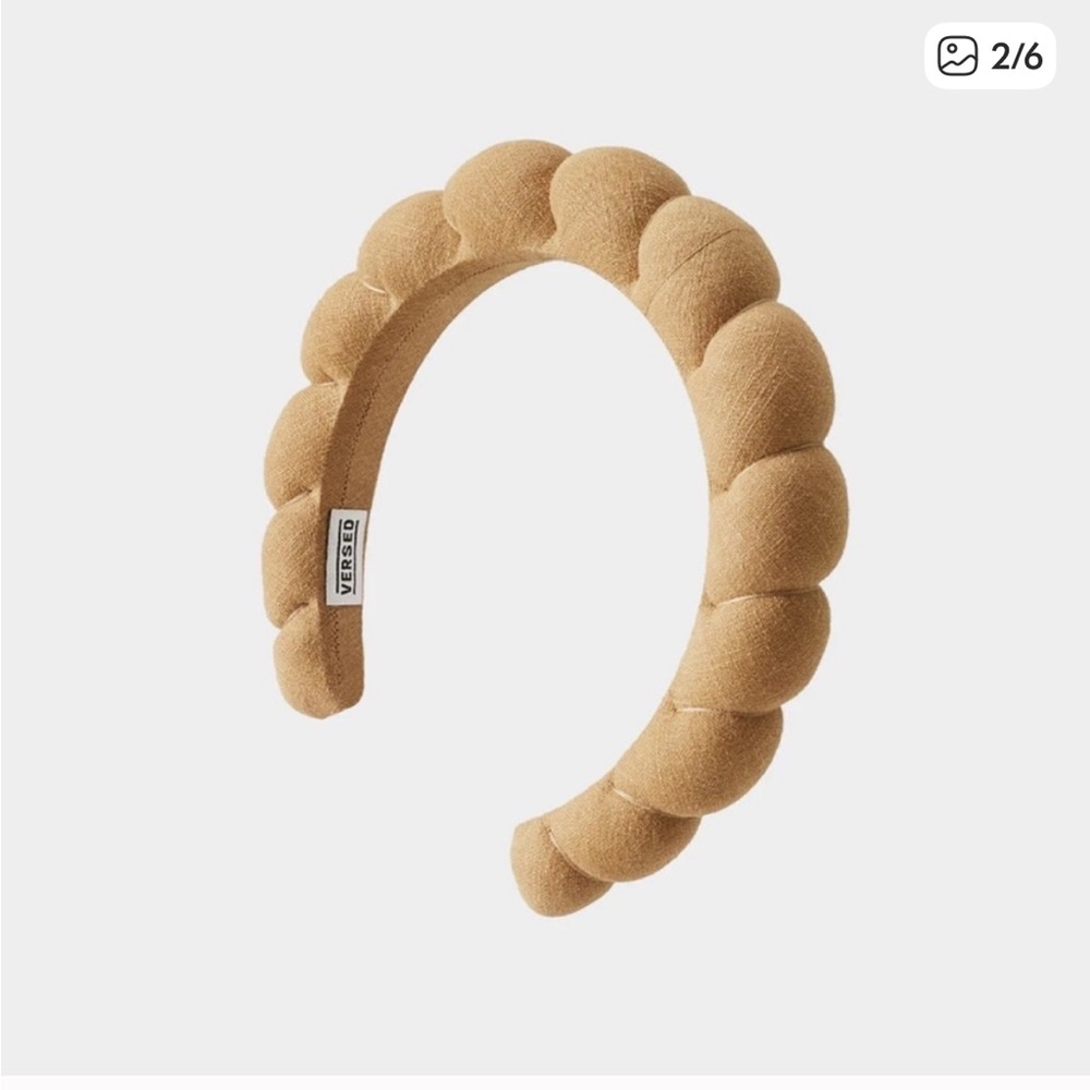 Versed Skincare Croissant Linen Headband Tan